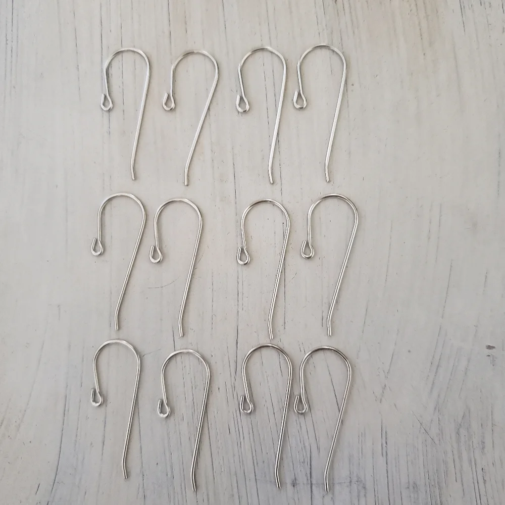 12 Solid Sterling Silver Ear Wires